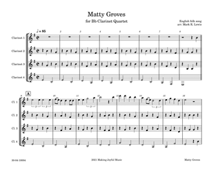 Matty Groves - Bb Clarinet Quartet