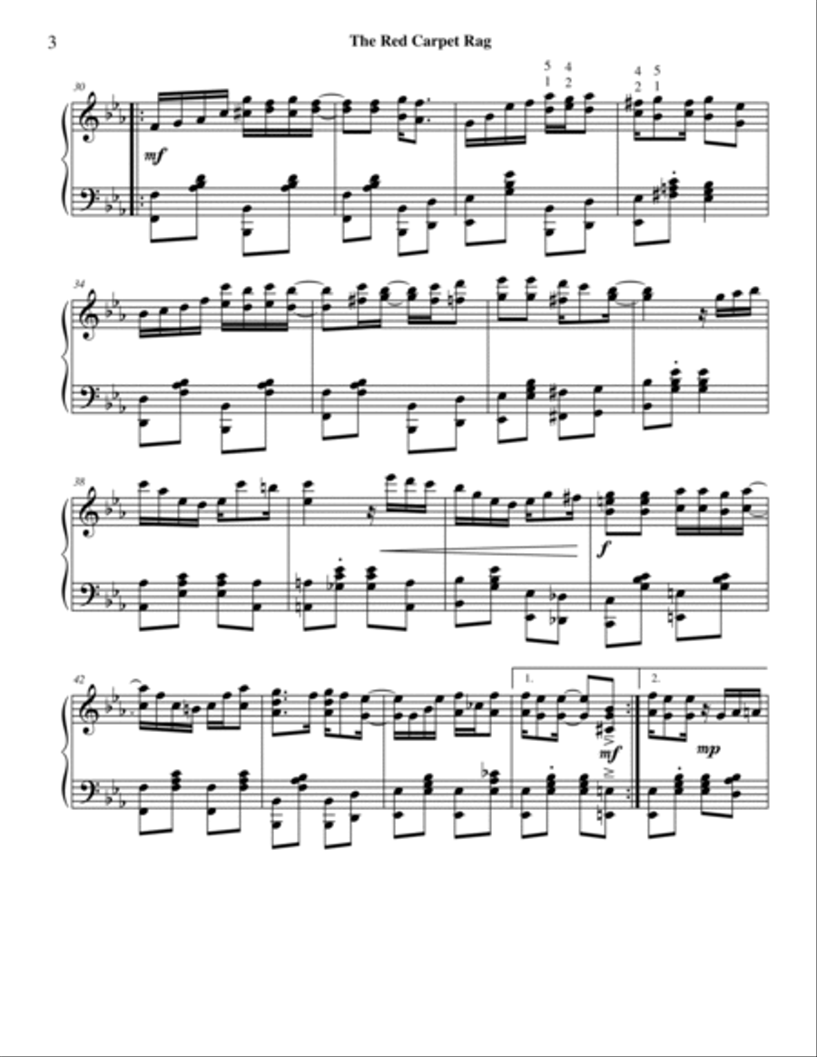 The Red Carpet Rag, from New Ragtime Piano Music Piano Solo scores gallery preview page 3