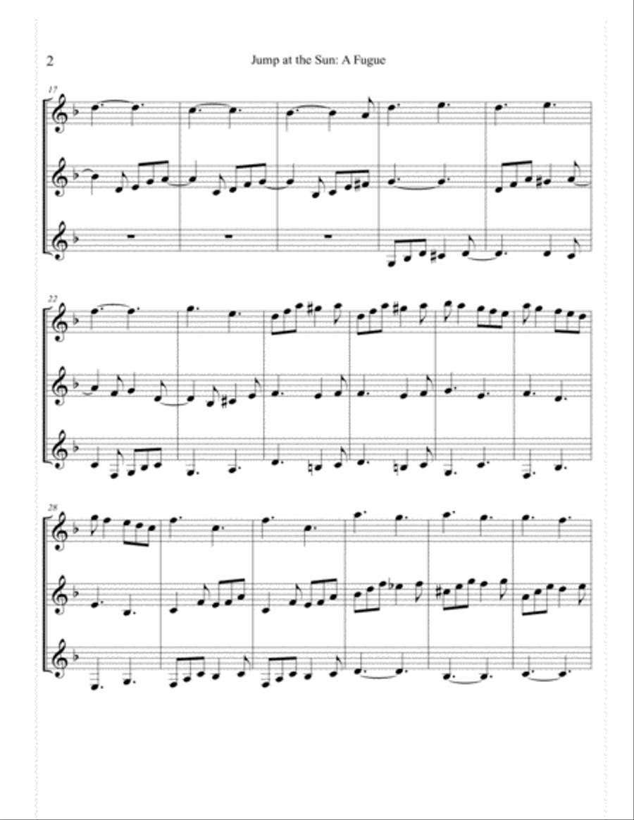 Jump at the Sun: A Fugue (for three guitars) Classical Guitar scores gallery preview page 4