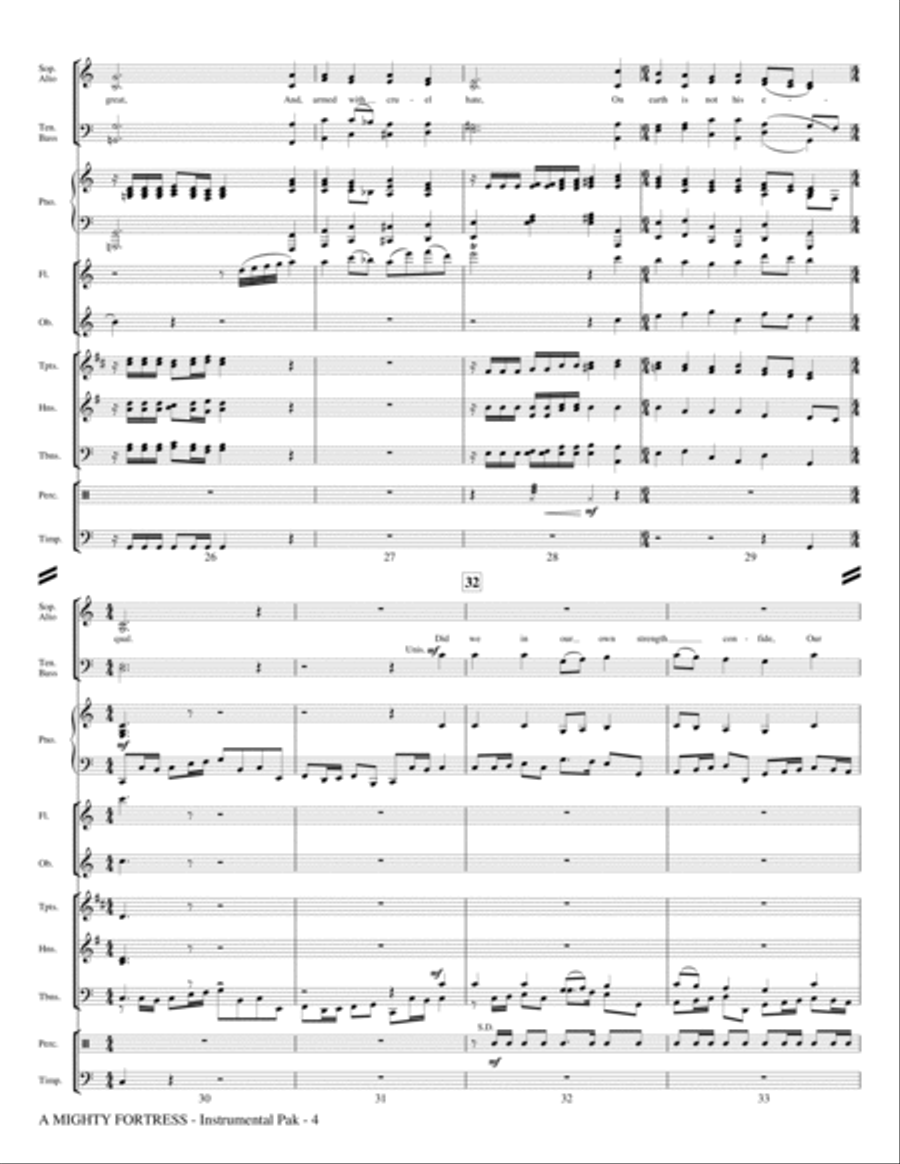 A Mighty Fortress - A Festival of Hymns - Score Choir scores gallery preview page 4