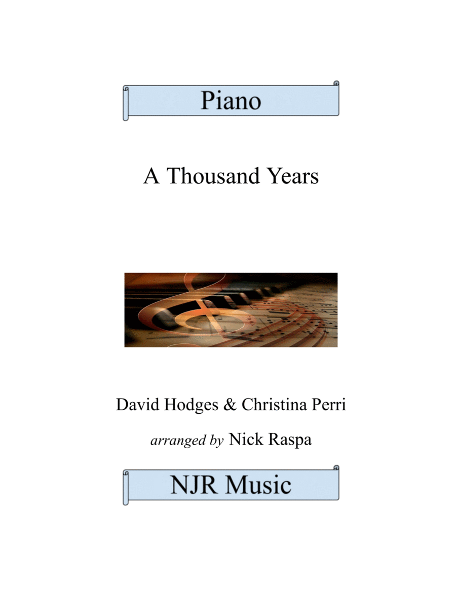 A Thousand Years Piano Solo scores gallery preview page 1