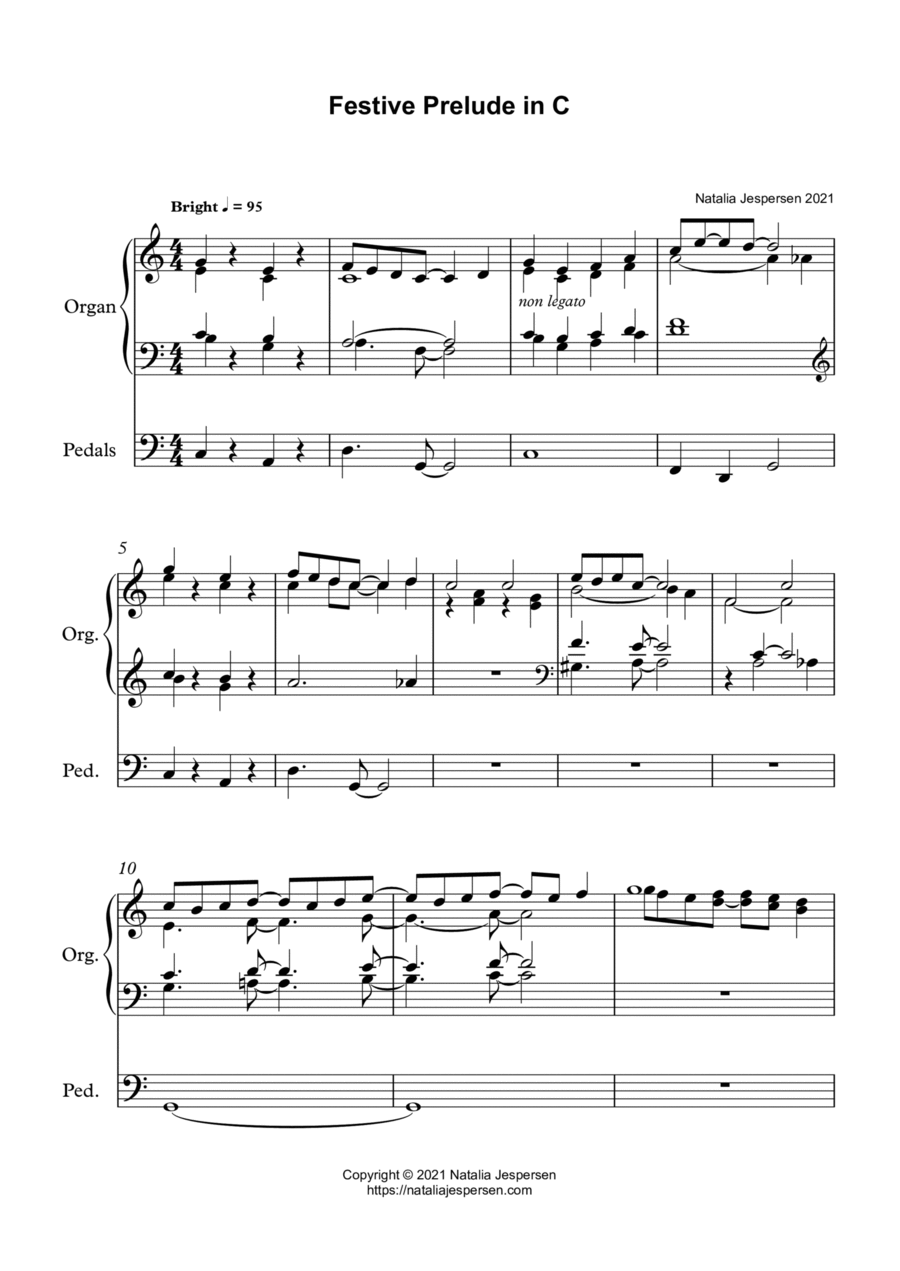 Festive Prelude in C Festive Prelude in C Organ Solo scores gallery preview page 1