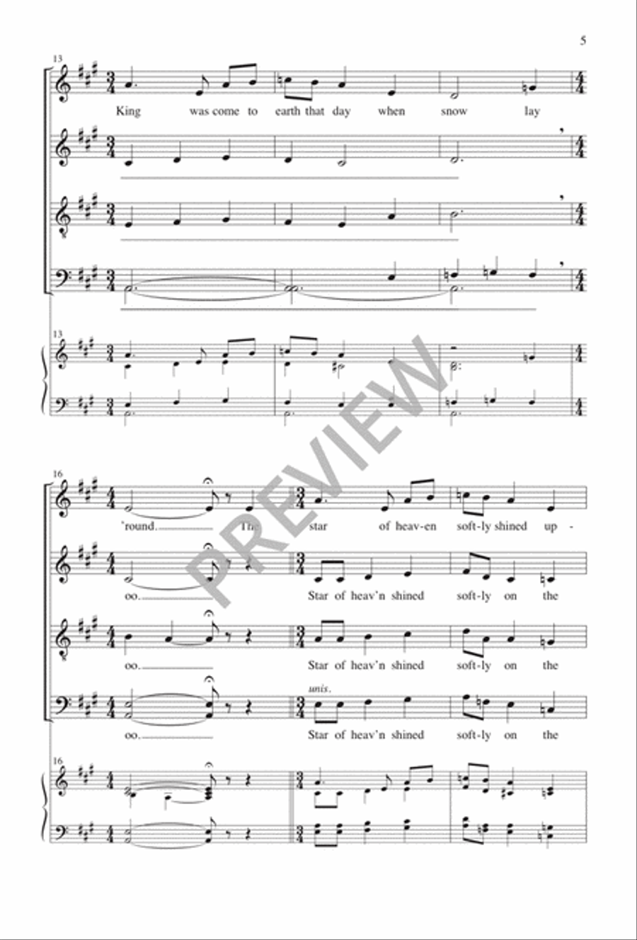 A Babe Was Born on Winter's Night 4-Part scores gallery preview page 6