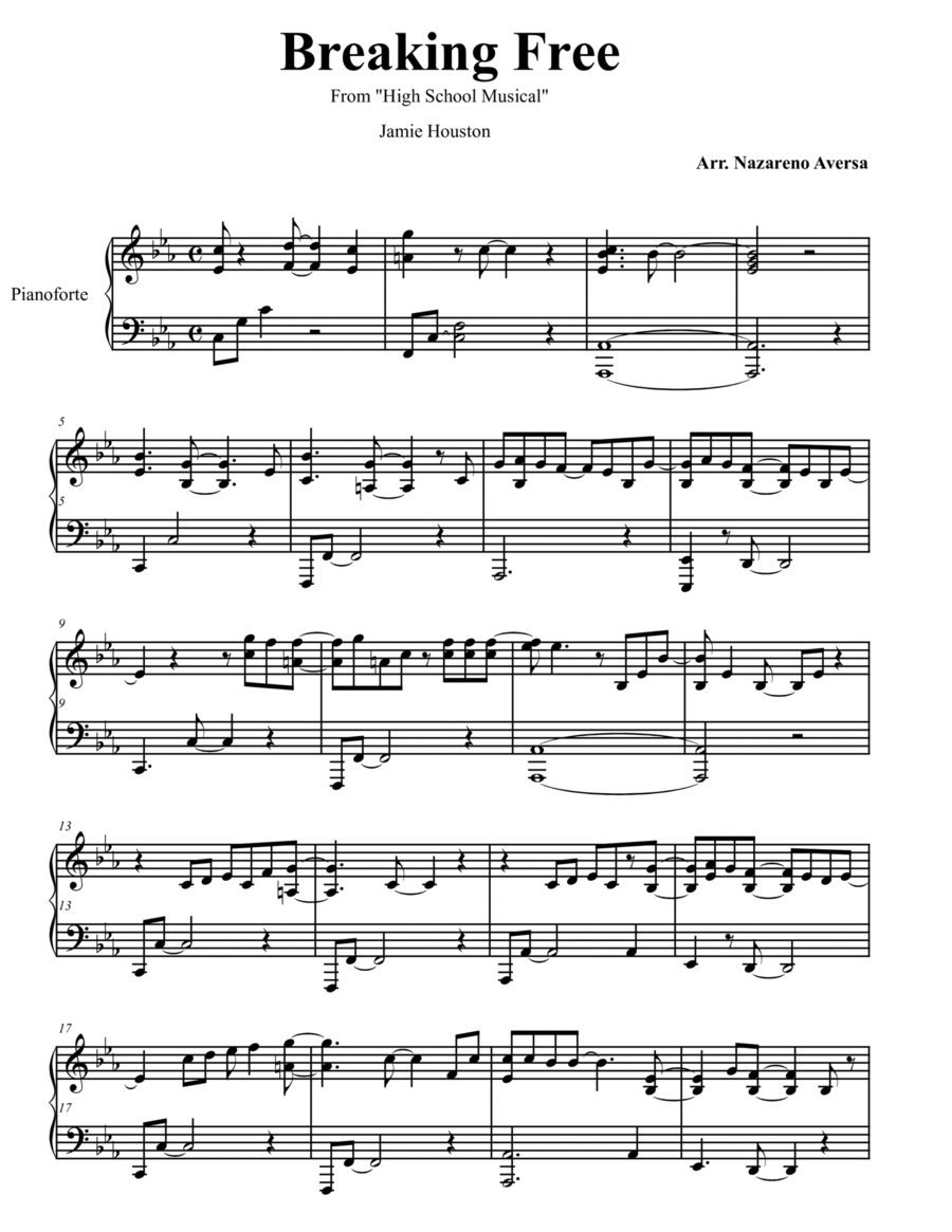 Breaking Free Piano Solo scores gallery preview page 1