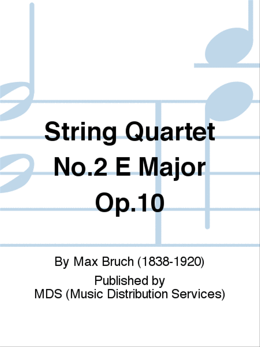 Book cover for String Quartet No.2 E Major Op.10
