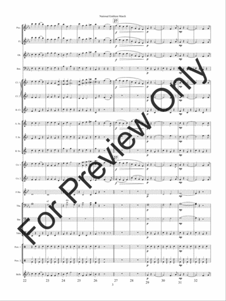 National Emblem March Concert Band scores gallery preview page 6