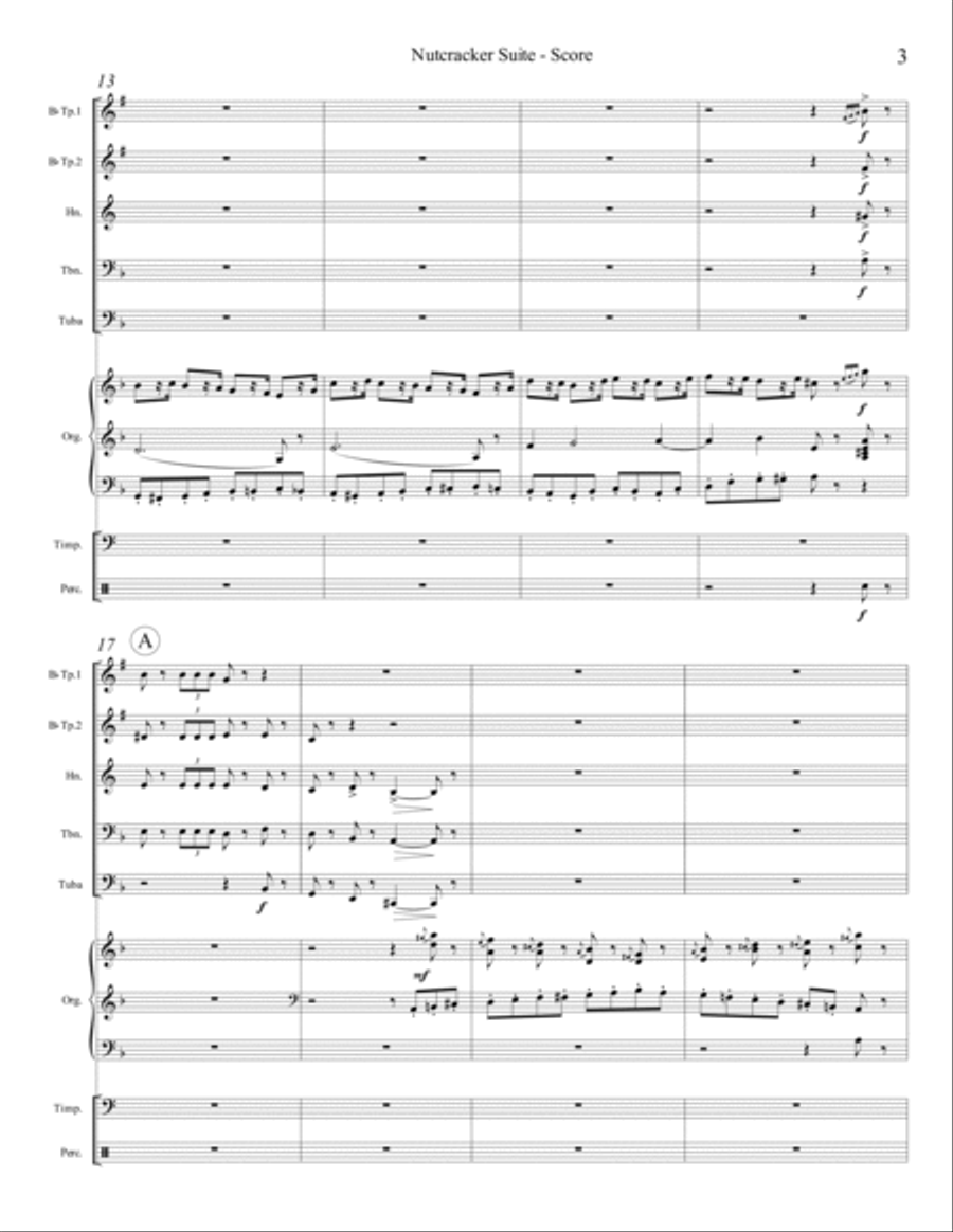 Nutcracker Suite (for Brass Quintet, Organ and Percussion) Brass Ensemble scores gallery preview page 4