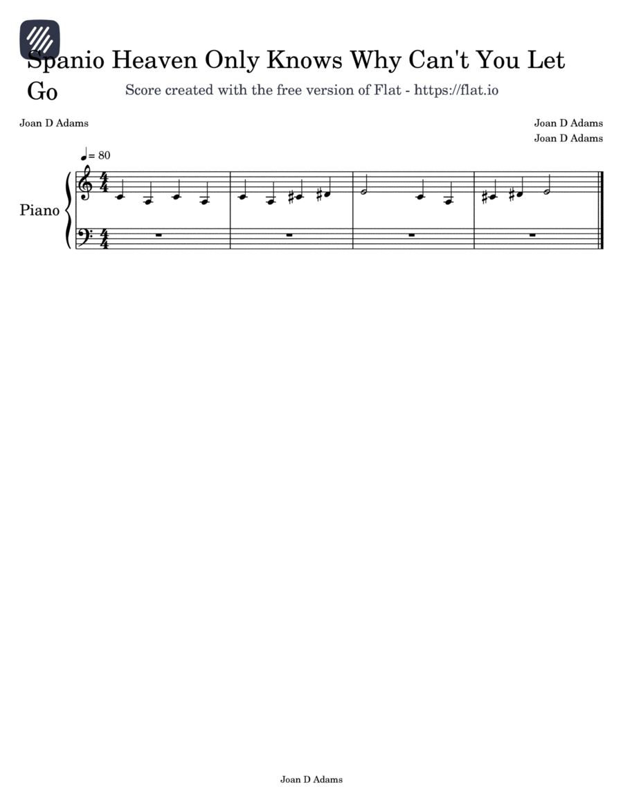 Spanio Heaven Only Knows Why Can't You Let Go? Voice scores gallery preview page 1
