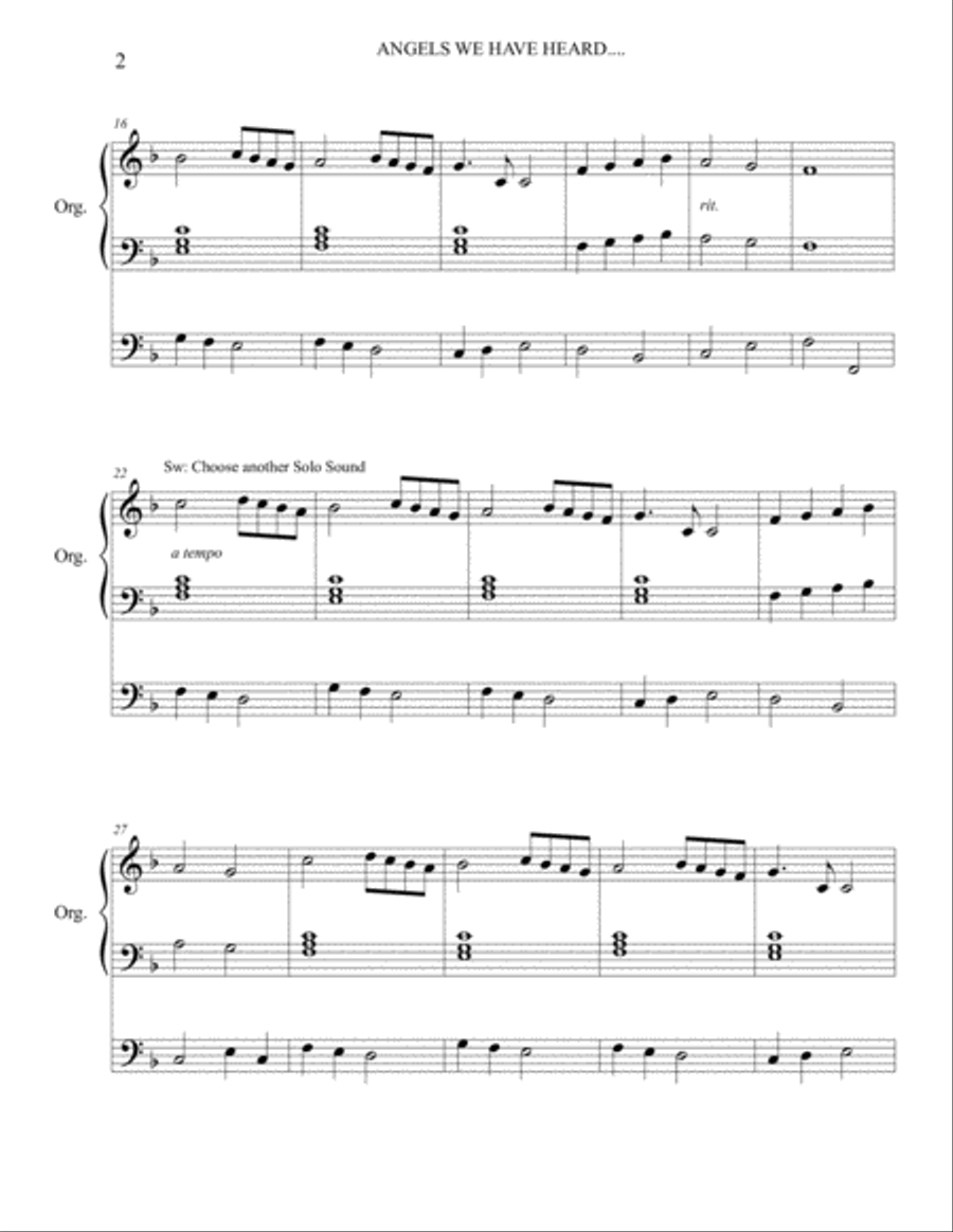 Angels We Have Heard On High Organ Solo scores gallery preview page 2