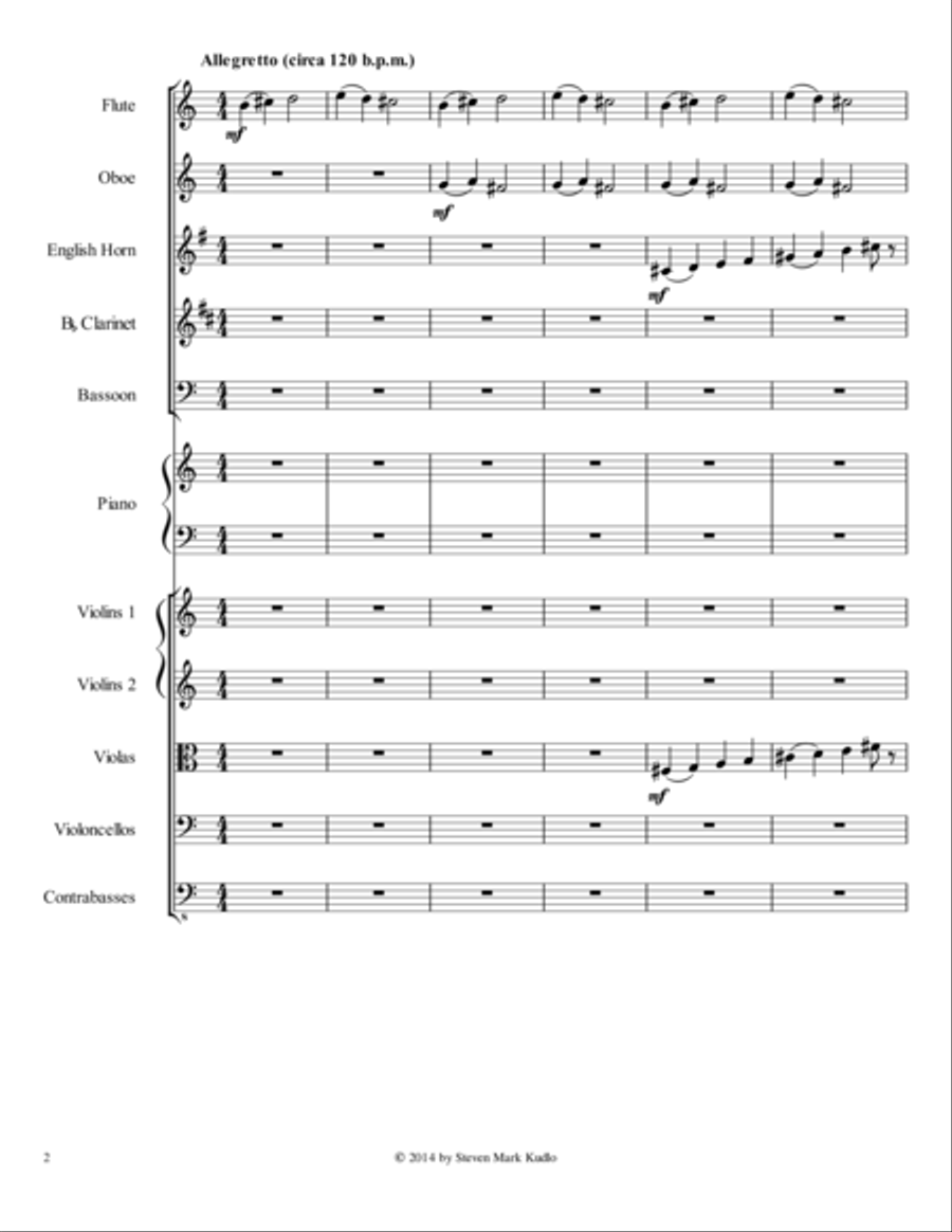 Minimal Piece for Chamber Orchestra with Piano Obbligato Chamber Orchestra scores gallery preview page 2