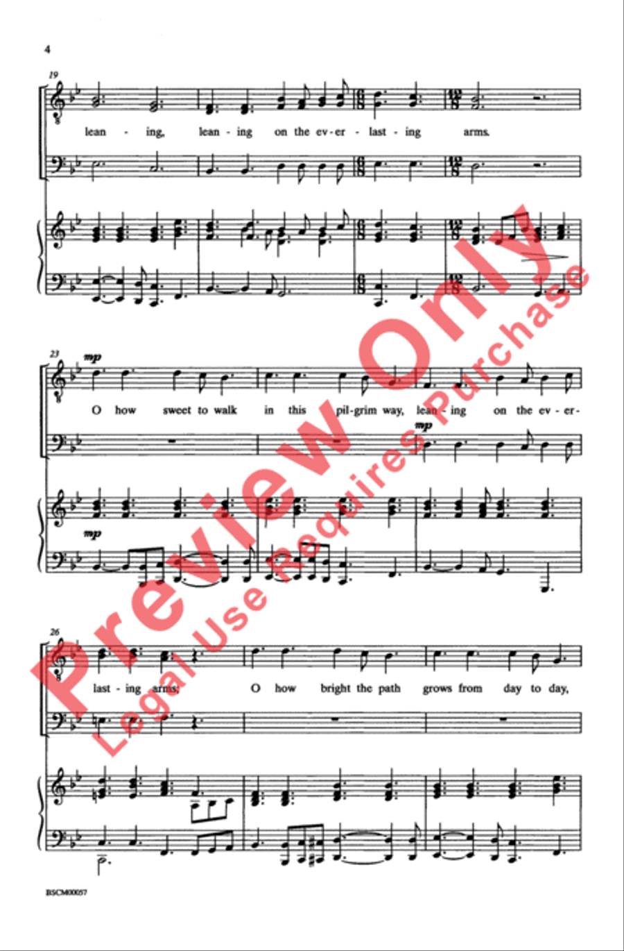 Leaning on the Everlasting Arms Men's Choir scores gallery preview page 4