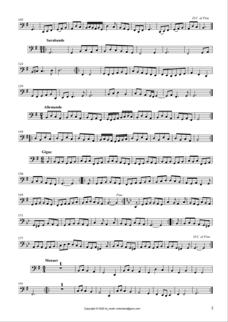 JD Braun, Six Suites op 2 for Great Bass Recorder 2nd Great Bass, part Woodwind Ensemble scores gallery preview page 3