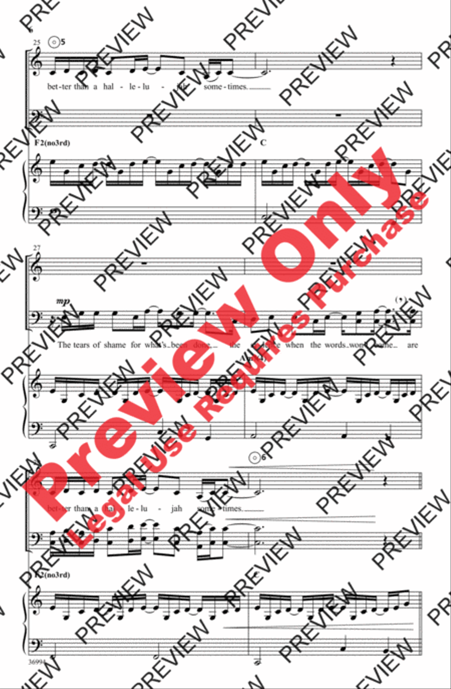 Better Than a Hallelujah 4-Part scores gallery preview page 6