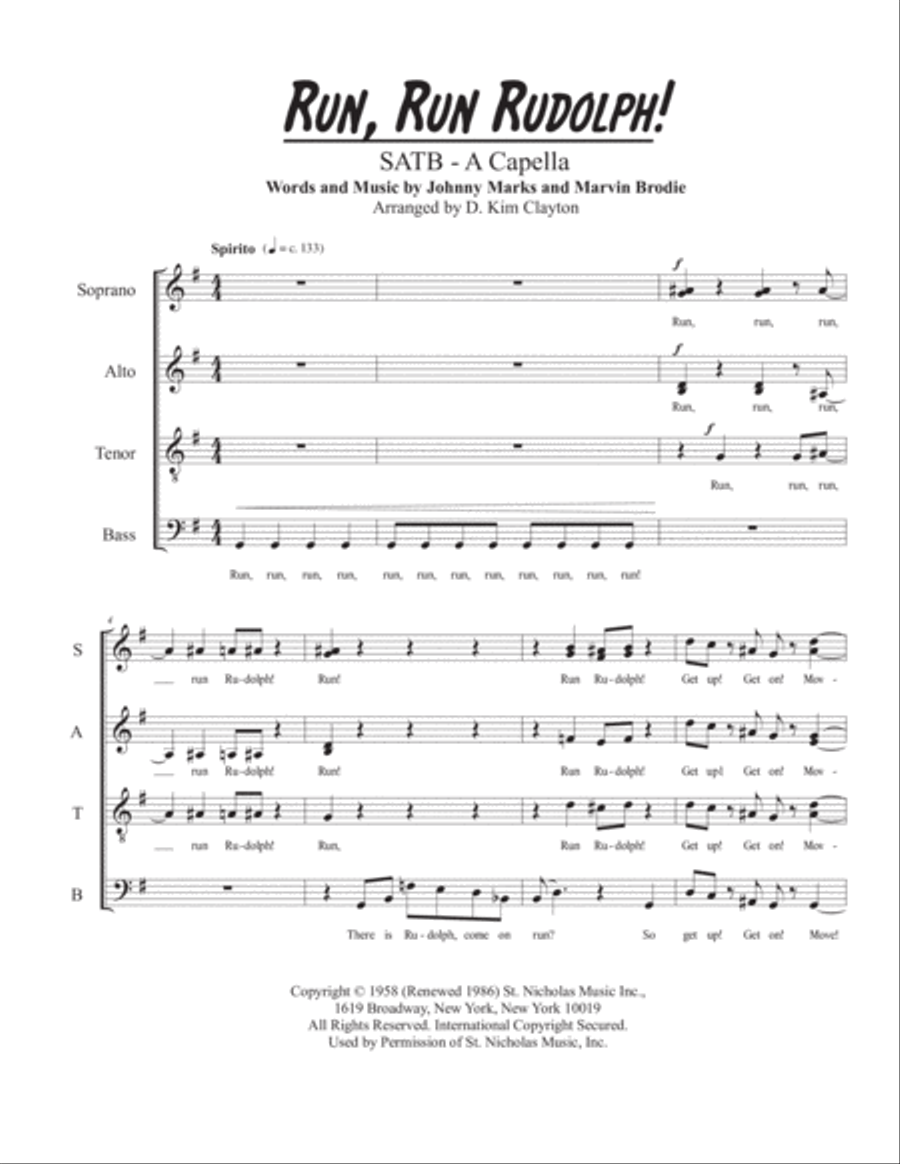 Run Rudolph Run 4-Part scores gallery preview page 2
