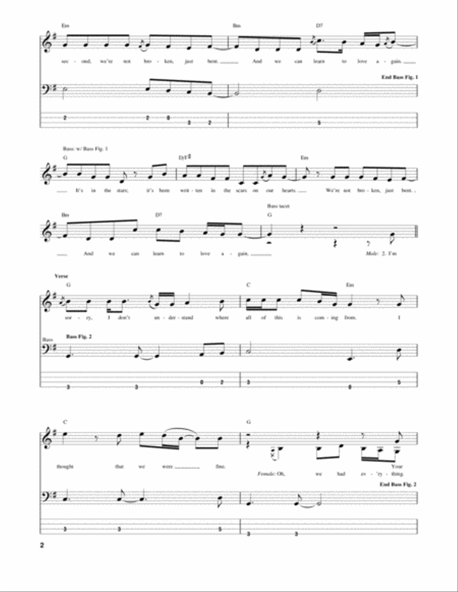 Just Give Me A Reason Guitar Tablature scores gallery preview page 2