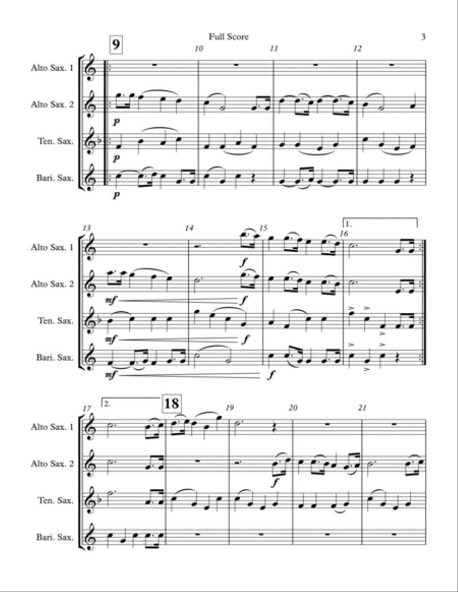 Let It Snow! Let It Snow! Let It Snow! Woodwind Quartet scores gallery preview page 3