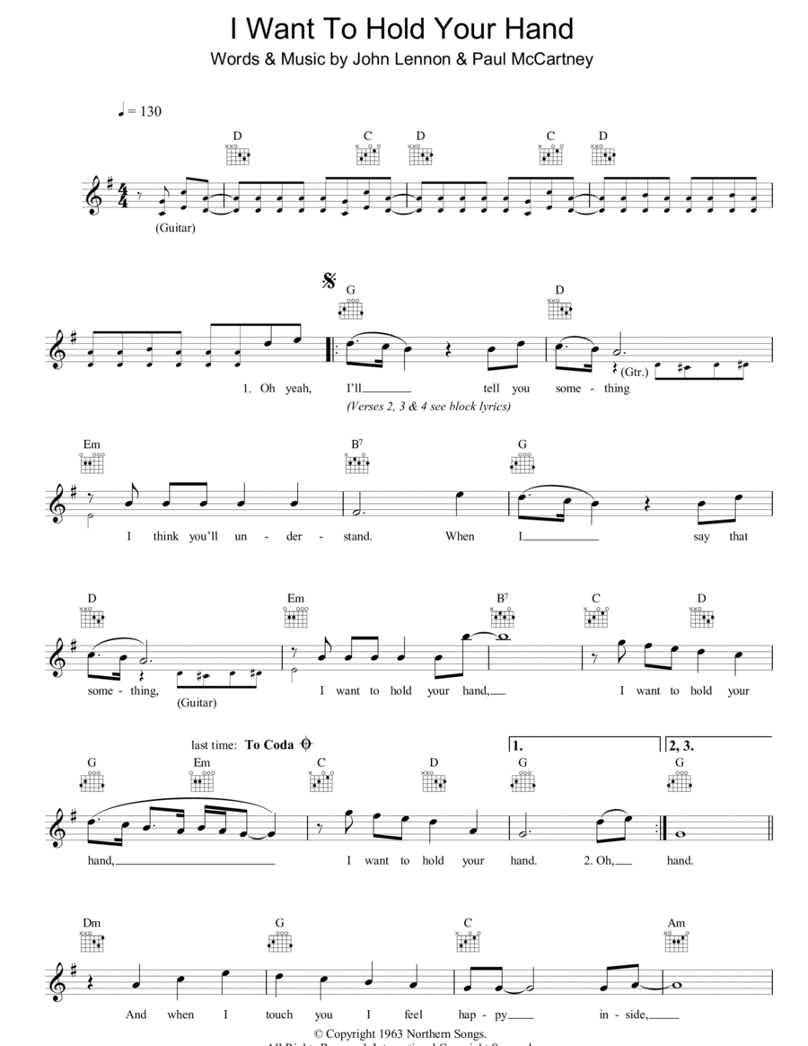 I Want To Hold Your Hand I Want To Hold Your Hand Piano scores gallery preview page 1