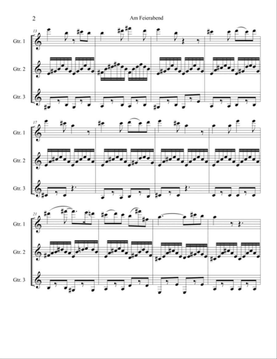 Am Feierabend Guitar Ensemble scores gallery preview page 2
