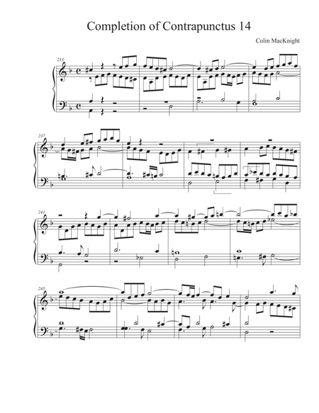 Completion of Contrapunctus 14 from The Art of Fugue