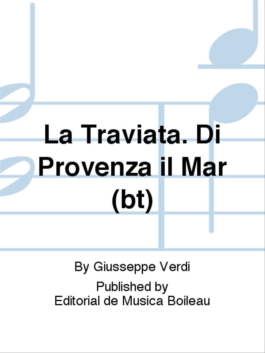 La Traviata. Di Provenza il Mar (bt) Voice Solo scores gallery preview page 1