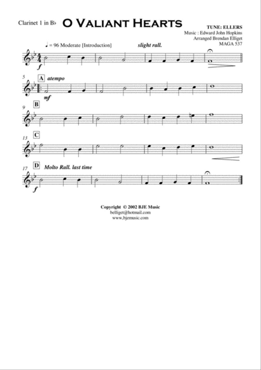 O Valiant Hearts - Concert Band Score and Parts PDF Concert Band scores gallery preview page 5