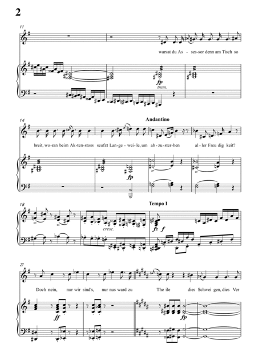 Schubert-Epistel(Herrn Joseph Spaun) in e minor,D.749,for Vocal and Piano Voice scores gallery preview page 3