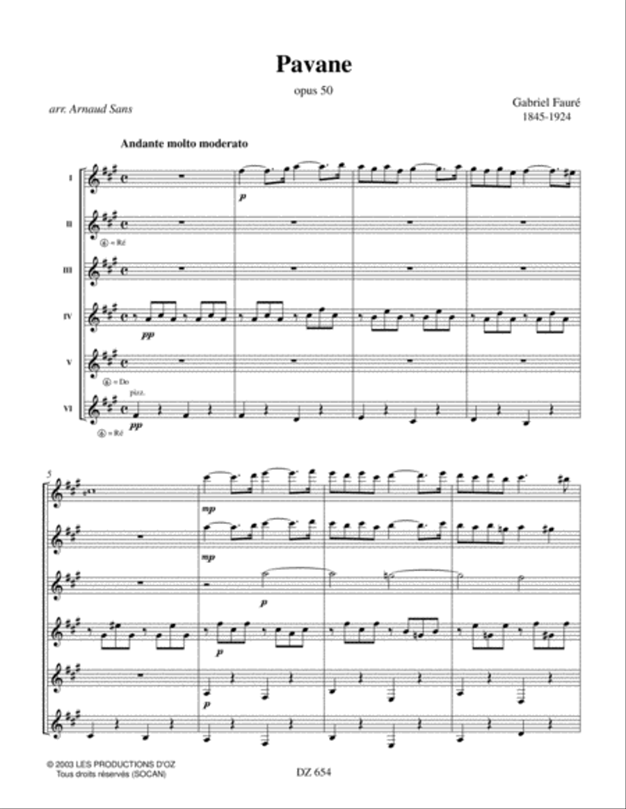 Pavane Pavane Guitar Ensemble scores gallery preview page 3