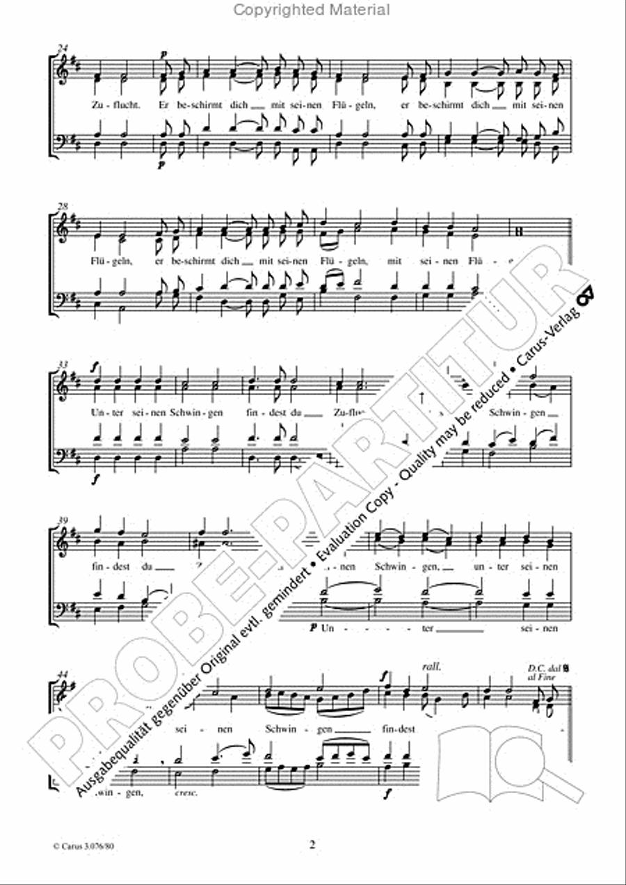 Er beschirmt dich mit seinen Flugeln 4-Part scores gallery preview page 3