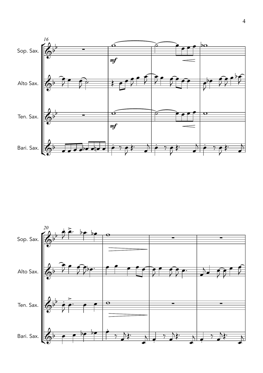 All I Want For Christmas Is You Saxophone Quartet scores gallery preview page 5