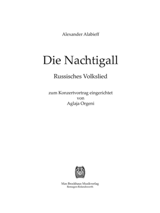 Book cover for Die Nachtigall d-Moll