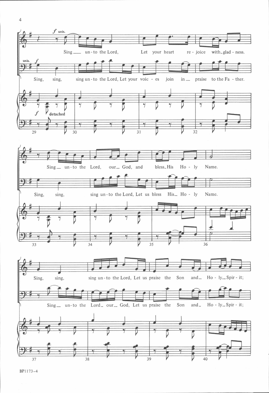 Sing Unto the Lord Sing Unto the Lord 4-Part scores gallery preview page 4