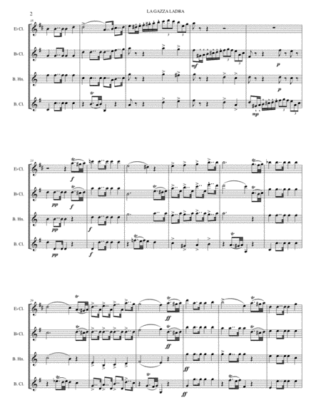 G. Rossini - Overture to "La Gazza Ladra" (The Thieving Magpie) for Clarinet Quartet image number null