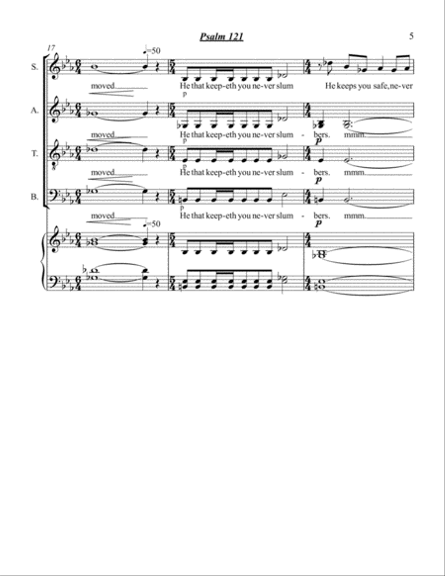 Psalm 121 Choir scores gallery preview page 5