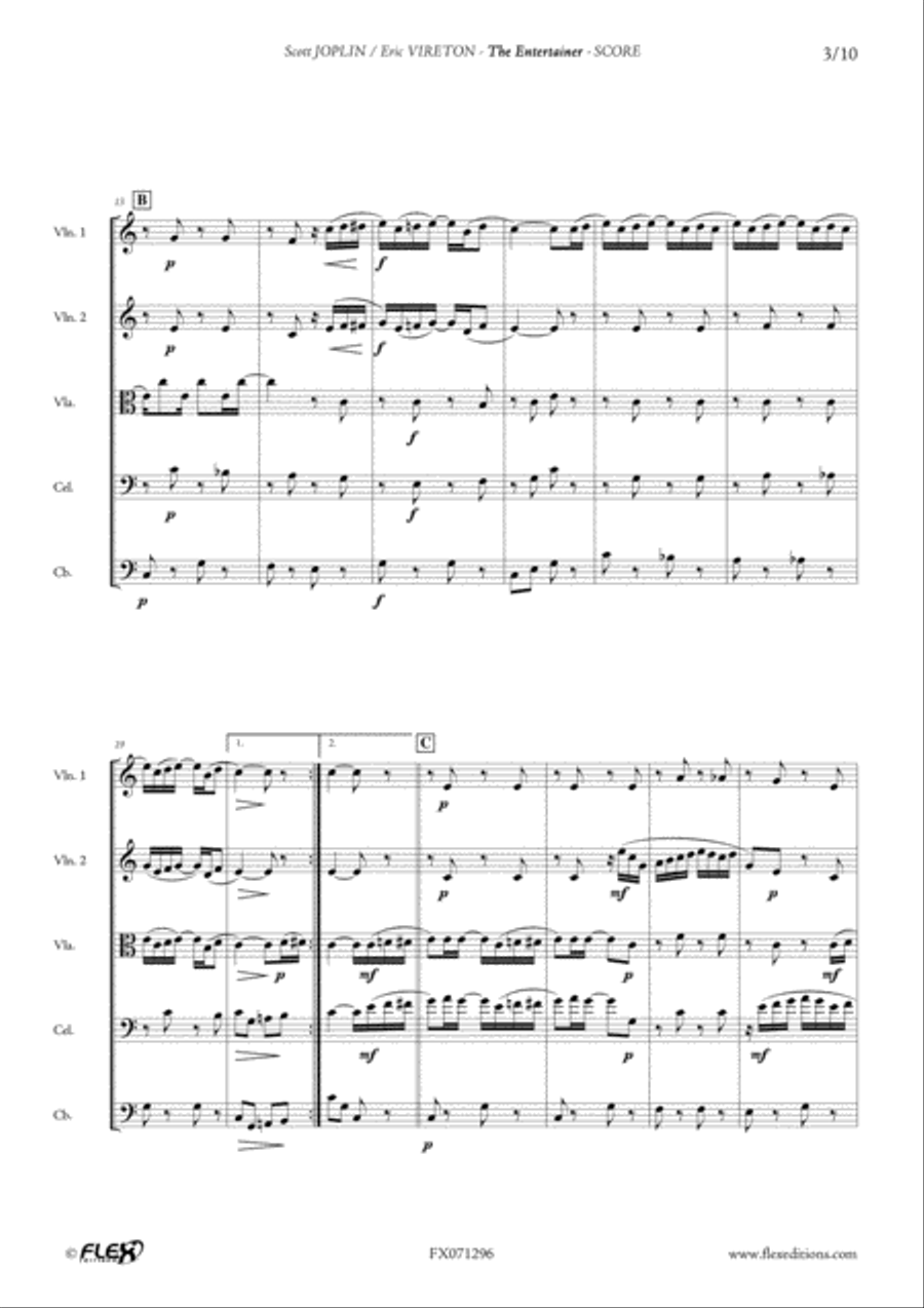 The Entertainer String Quintet scores gallery preview page 3
