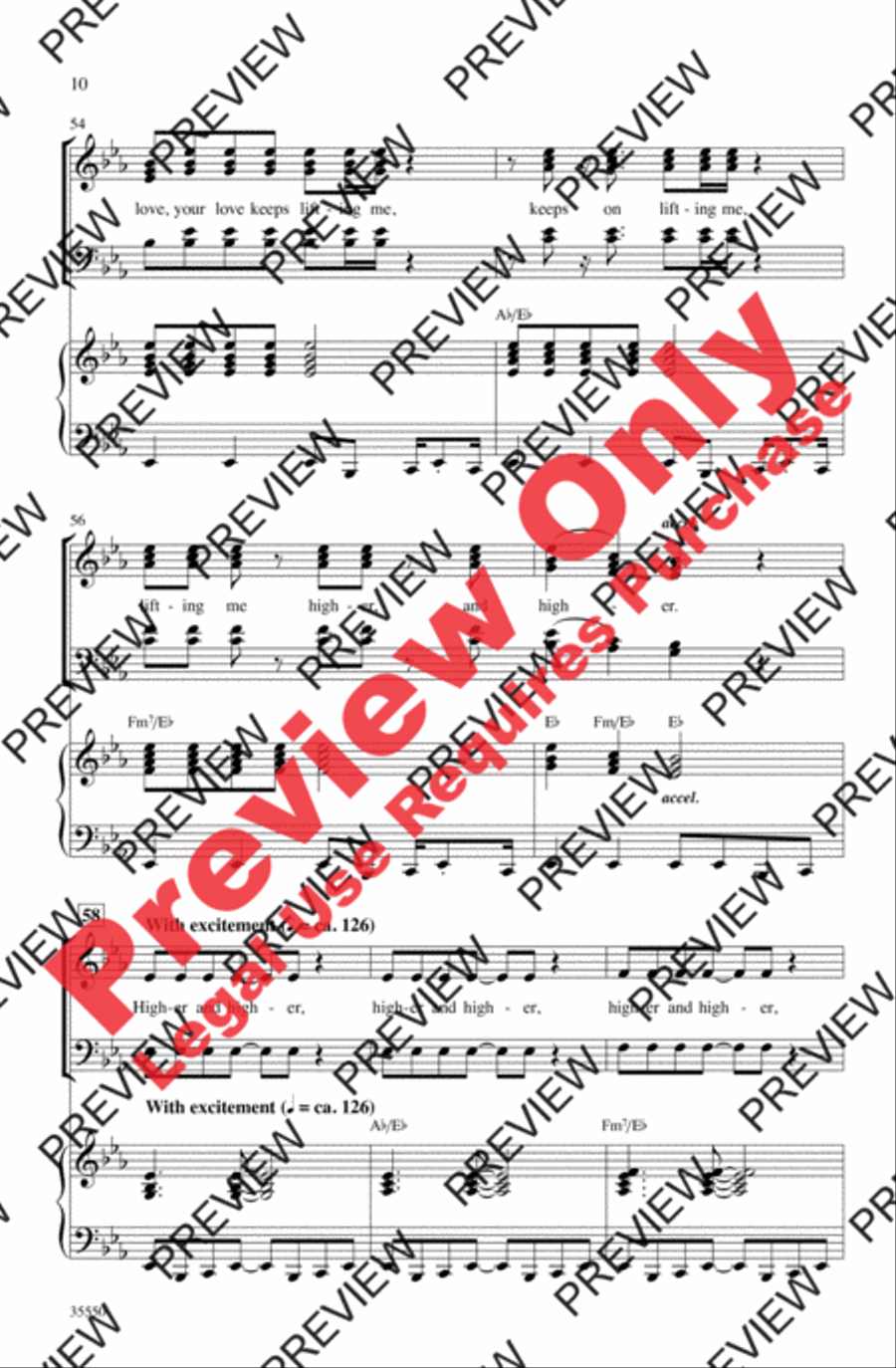 (Your Love Keeps Lifting Me) Higher and Higher 4-Part scores gallery preview page 10