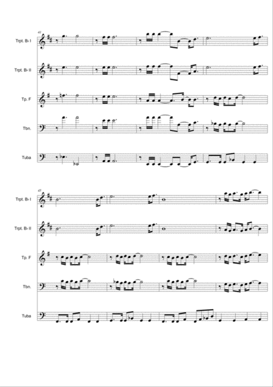 Gonna Fly Now Brass Ensemble scores gallery preview page 6