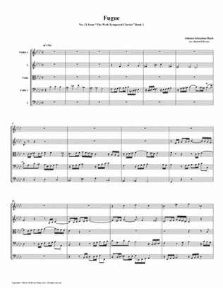 Fugue 12 from Well-Tempered Clavier, Book 1 (String Quintet)