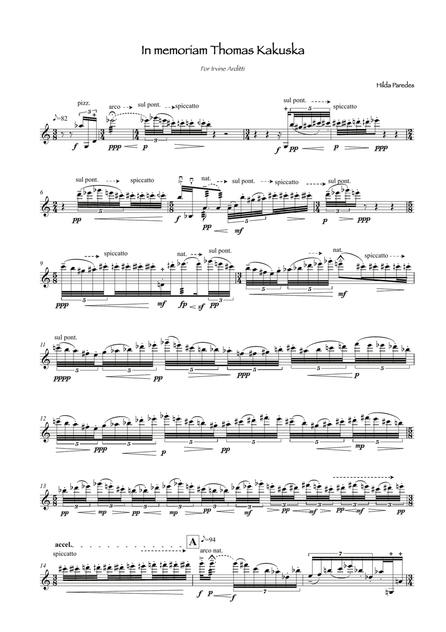 In Memoriam Thomas Kakuska Violin Solo scores gallery preview page 1