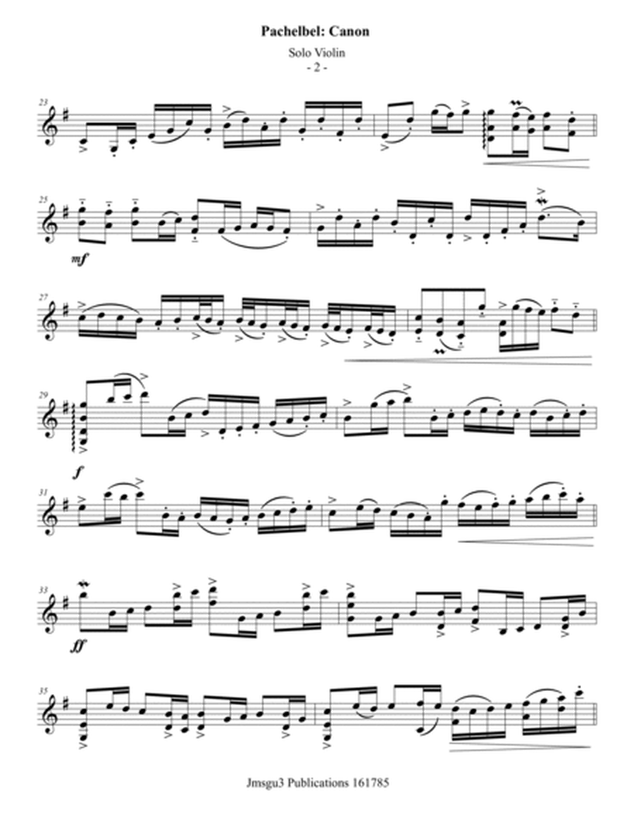 Pachelbel: Canon for Solo Violin image number null