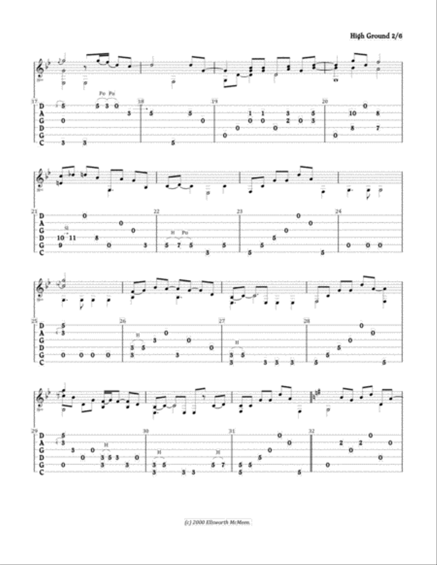 High Ground (For Fingerstyle Guitar Tuned CGDGAD) Acoustic Guitar scores gallery preview page 2