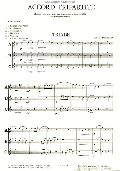 Accord tripartite, 3 violons