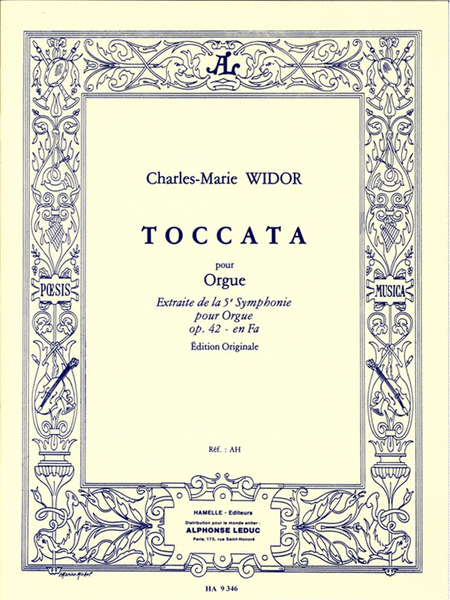 Widor Toccata Extrait Symphonie No.5 Organ Book