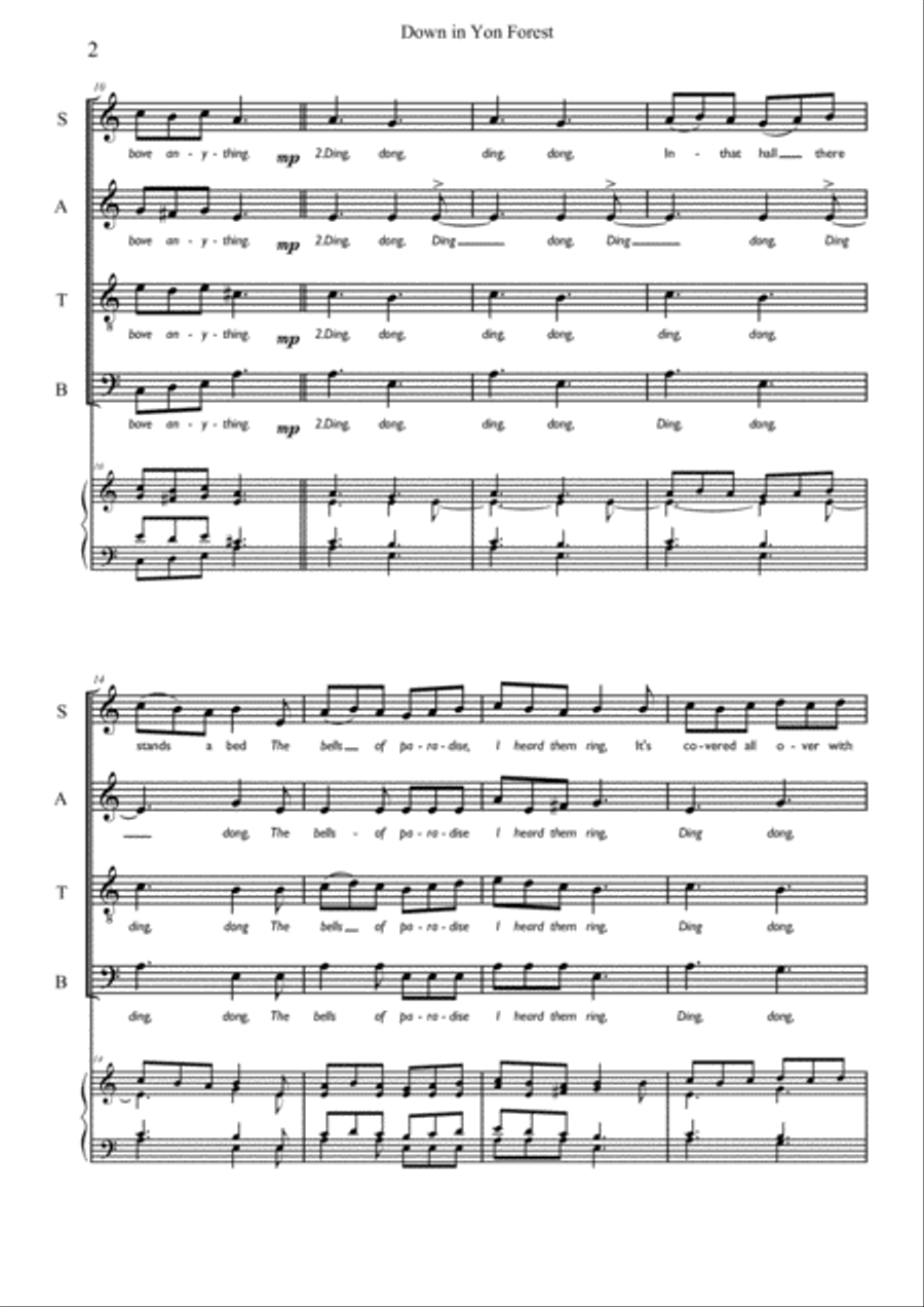 Down in yon Forest 4-Part scores gallery preview page 3