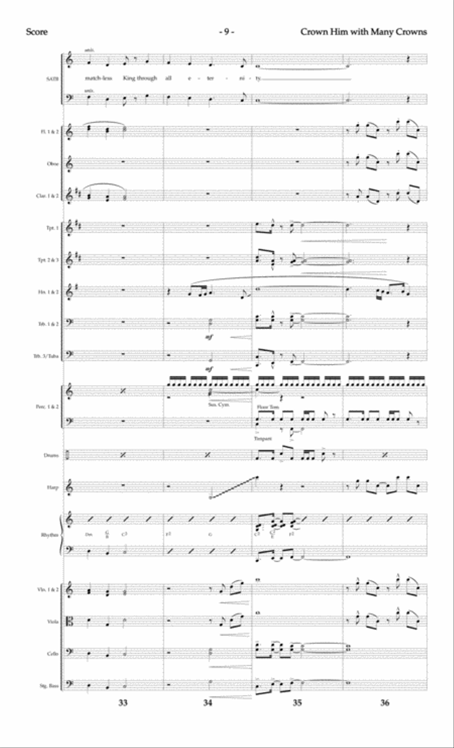 Crown Him with Many Crowns - Orchestral Score and Parts Choir scores gallery preview page 11