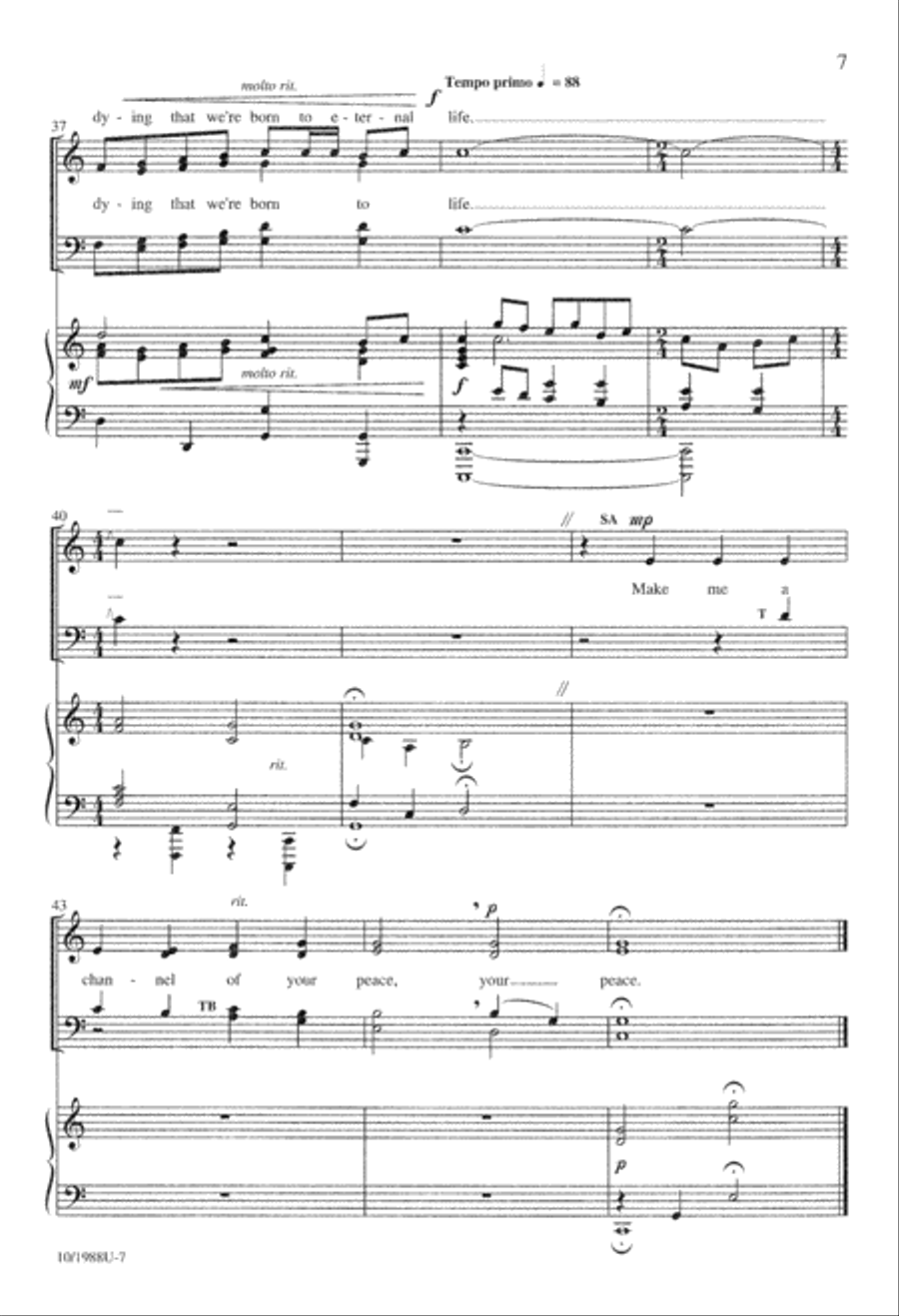Make Me a Channel of Your Peace 4-Part scores gallery preview page 8