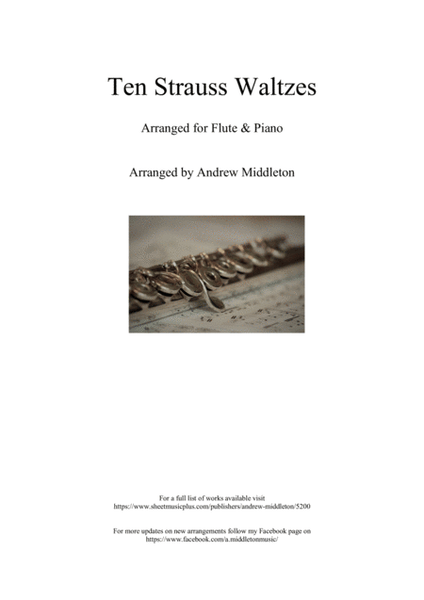 10 Strauss Waltzes arranged for Flute and Piano image number null