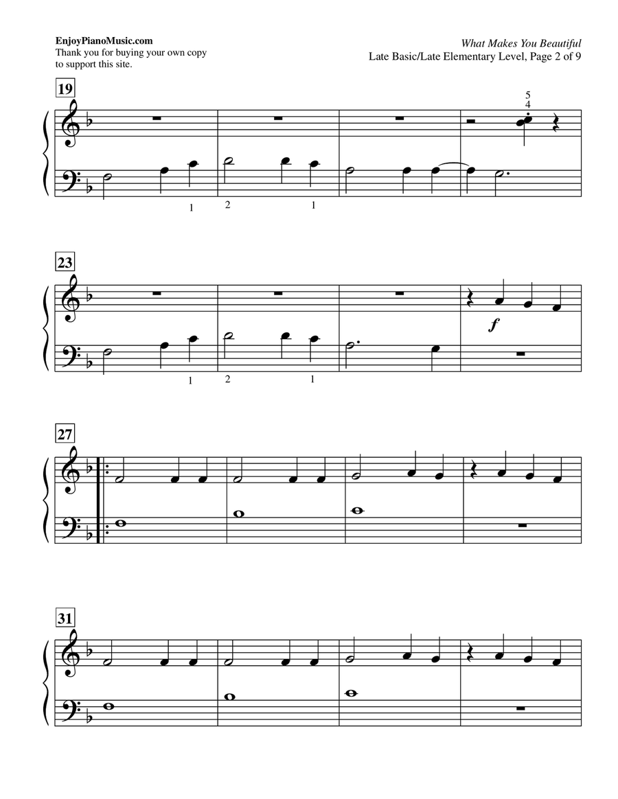 What Makes You Beautiful Piano Method scores gallery preview page 3