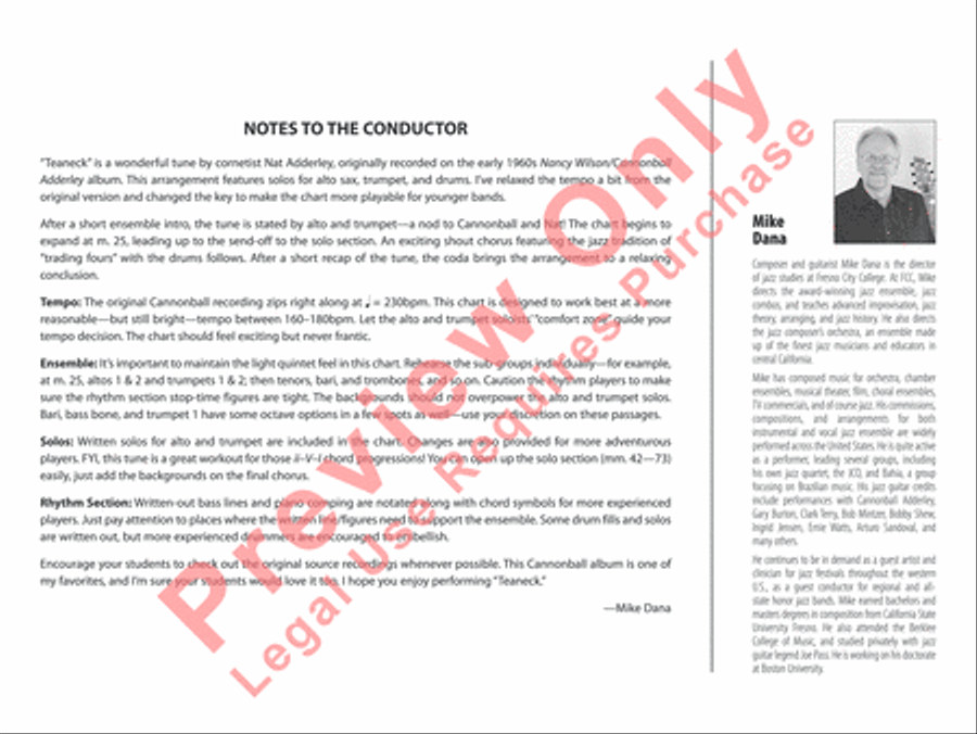 Teaneck Jazz Ensemble scores gallery preview page 3