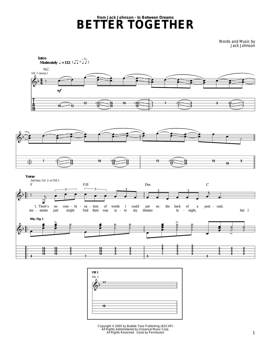 Better Together Better Together Acoustic Guitar scores gallery preview page 1