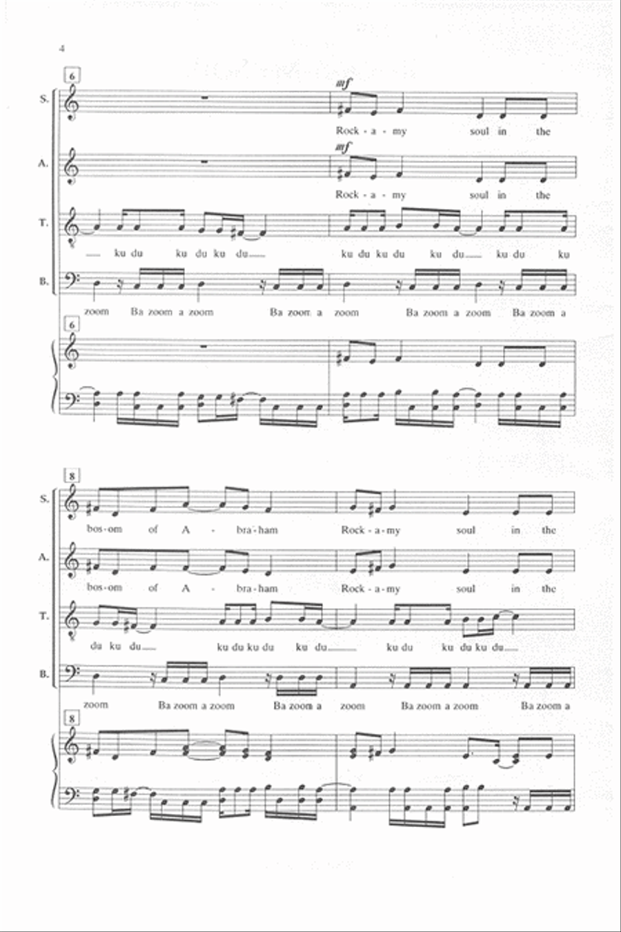 Rock-A-My Soul in the Bosom of Abraham 4-Part scores gallery preview page 3
